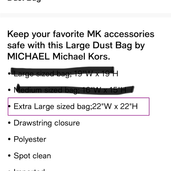 MICHAEL Michael Kors White Drawstring Dust Pouch with Silver Logo XL 22x22 NWT - Picture 3 of 6